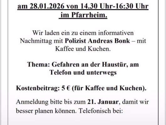 Thumbnail for the post titled: Begegnung 60+ Einladung