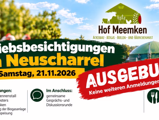Thumbnail for the post titled: Betriebsbesichtigungen in Neuscharrel am 21. November